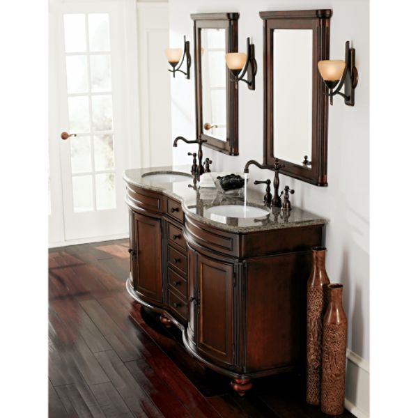 Curved front deals bathroom vanity